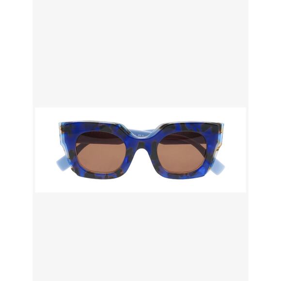 New Face A face glitch 1 6591 blue tortoise sunglasses hand made Italy main image 7